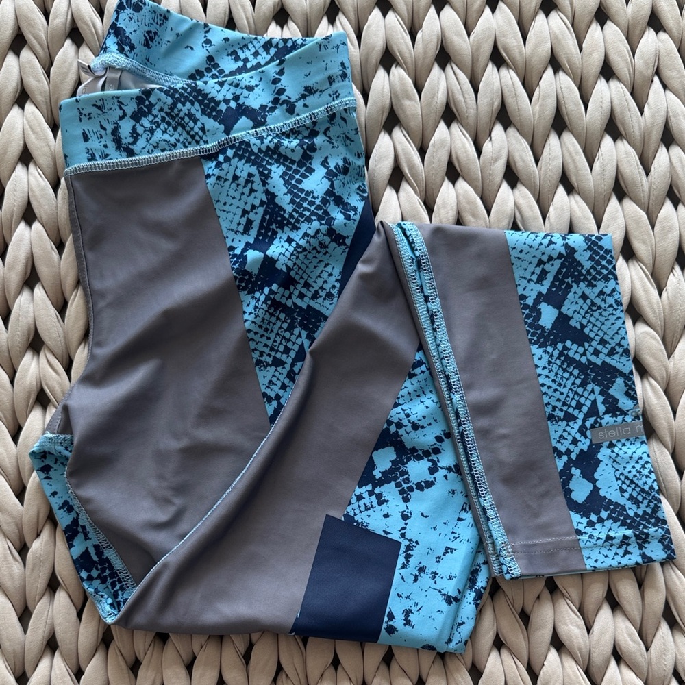 Stella McCartney x Adidas Blue Patterned Yoga Leggings